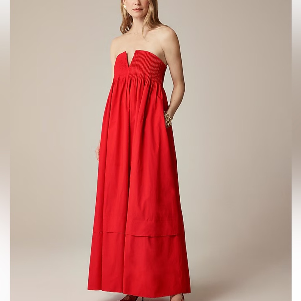 J. Crew strapless notched maxi dress